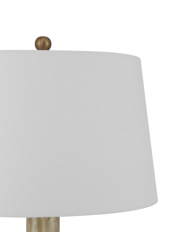 Currey & Company Bombon Table Lamp - Fused Glass Design With Antique Brass Base & Crystal Finial For Elegant Decor Brown Glass ,Metal 6000-1025-currey-company