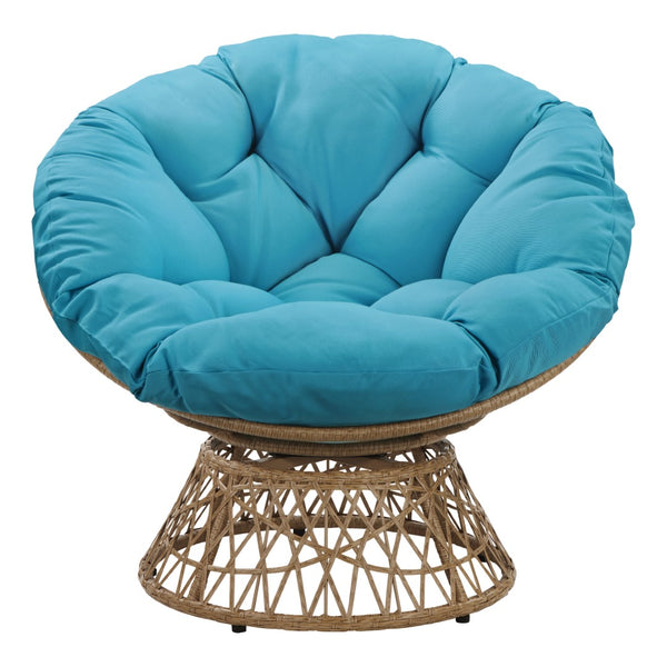 OSP Home Furnishings Papasan Chair Blue