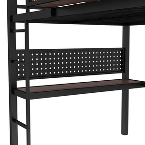English Elm Full Bunk Bed with Trundle Bookshelf Storage Pine Frame Car Design for Kids W1580S00375