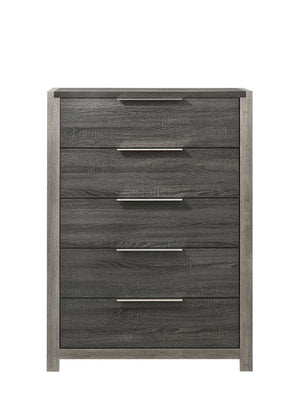 English Elm Jehoram 5 Drawer Tall Chest with Full Extension Slides for Modern Bedrooms B2756P506263