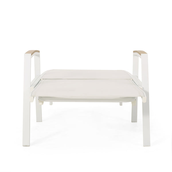 English Elm Christopher Knight Home® - OXTON Chaise Lounge with Breathable Nylon Mesh, Ergonomic Recline and Sleek Low-Profile Design for Comfort White 62753.00WWHIMP2
