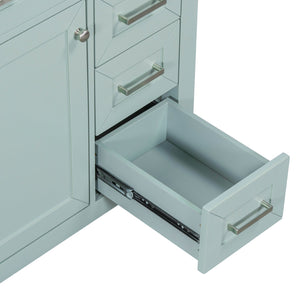 English Elm 30" Green Bathroom Vanity With Sink Combo - Modern Design, Solid Wood, Ample Storage & Easy Install N725S999222F