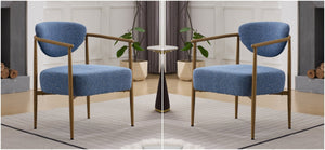 English Elm Beige Woven Fabric Dining Chair Set of Two with Wood Grain Iron Frame for Any Room W3149S00001