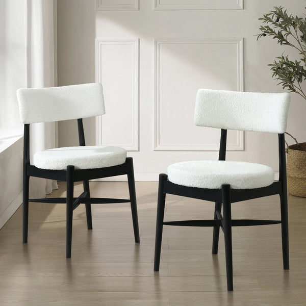 English Elm Christopher Knight Home® - Mid Century Modern Dining Chairs - Ergonomic Boucle Upholstered Design With Sturdy Rubberwood Legs N771P205425B