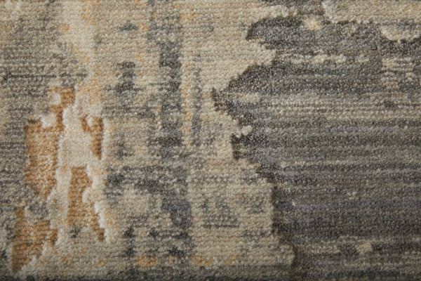 Feizy Rugs Jaxson Abstract High-low Pile Wool/Nylon Rug - Contemporary Hand-carved Design For Elegant Spaces Gray,Tan,Ivory Wool,Nylon Jxn39pwfgrymlth00