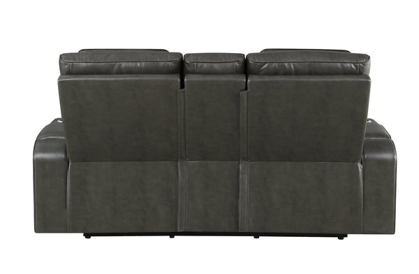 English Elm Taddeo Power Reclining Loveseat with Massage Led Console and Wireless Charging Hub B2726P435906
