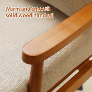 English Elm Cute Fabric Armchair Solid Wood Frame Compact Upholstered Seat for Bedroom or Apartment Grey W2105P420766