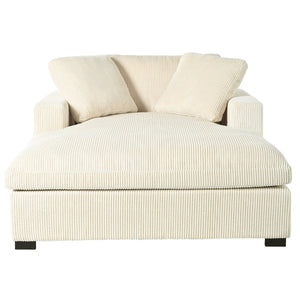English Elm Mirod Oversized Chaise Lounge with Birch Legs Pillow Back Polyester Upholstered Seating N760P196662A