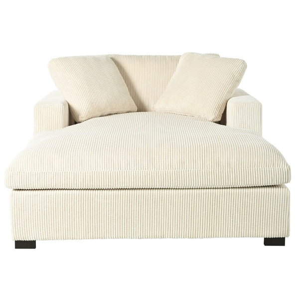 English Elm Mirod Oversized Chaise Lounge with Birch Legs Pillow Back Polyester Upholstered Seating N760P196662A