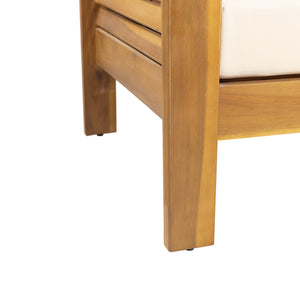 English Elm Christopher Knight Home® - Teak Acacia Wood Loveseat & Coffee Table Set with Water-Resistant Cream Cushions, Durable Outdoor Retreat 70844.00