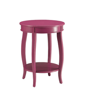 English Elm Purple Accent Table With Elegant Cabriole Legs & Open Shelf For Stylish Storage Solutions B062P209054-GIGA