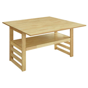 English Elm Topmax Rubberwood Extendable Dining Set with Drop Leaves and Linen Chairs for Four SP000080AAA
