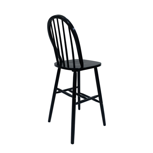 English Elm Christopher Knight Home® - BARSTOOL Solid Rubberwood Set of 2 Black Farmhouse Spindle Back Counter Stools with Glossy Finish 63723.00