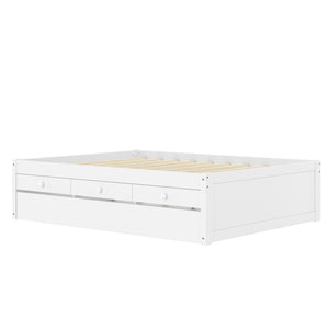 English Elm Twin Triple Metal Bunk Bed Matte Powder Coated Frame with Full Safety Guardrails W1580S00387