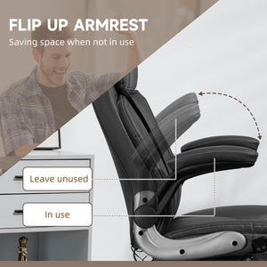 English Elm Vinsetto Executive Massage Office Chair - Ergonomic Faux Leather With Heat, 6 Vibration Points & Adjustability W2225P217498-GIGA