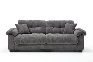 English Elm Casual Chenille Pleated Sofa - Elegant 3-Seater In Gray For Modern Living Rooms & Cozy Spaces W2100S00312