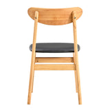 English Elm The Stylish and Durable Solid Wood Dining Chair, Small Curved Back, Pu Cushion, and Beautiful Shape Match Perfectly With Any Room and Everyday Use