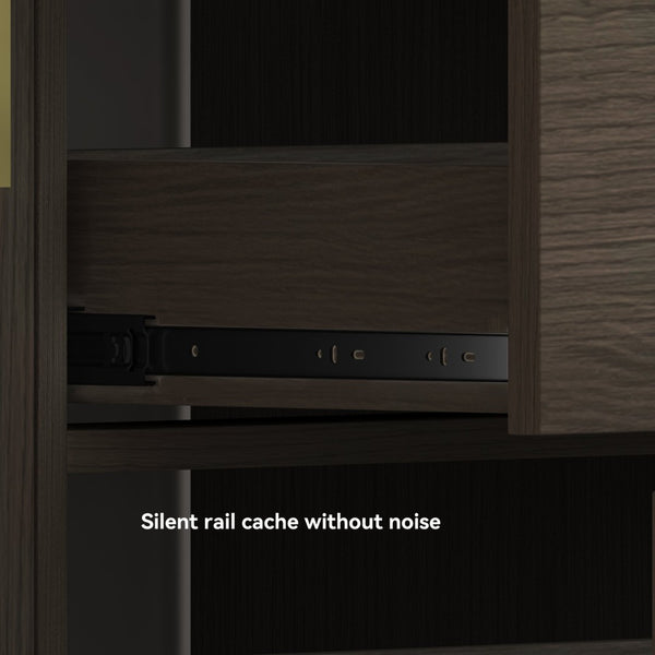 English Elm 48"dark Brown Vanity with 6 Drawers and Soft Close Doors for a Spa Bathroom Dark Brown W3133S00025