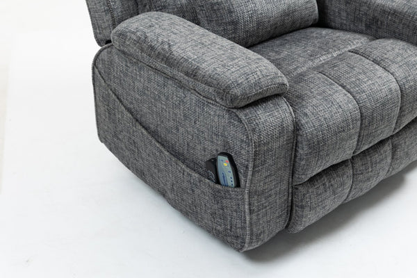 English Elm Oversized Power Lift Recliner Chair with Massage Heating and Usb Charging for Living Room Grey W547S00071