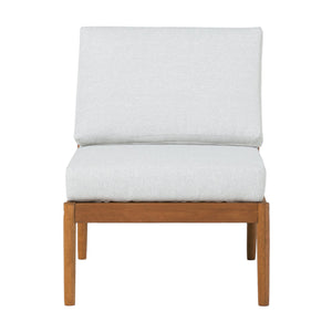 English Elm Walker Edison - Modern Outdoor Spindle Style Armless Sectional crafted from responsibly sourced eucalyptus with weather-resistant linen cushions and easy assembly instructions for durable, eco-friendly patio comfort Brown 37 L x 28 W x 14.5 H B185P326700