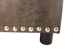 English Elm Tufted Linen Square Ottoman with Lift Top Storage Nailhead Trim Living Room B2748P488877
