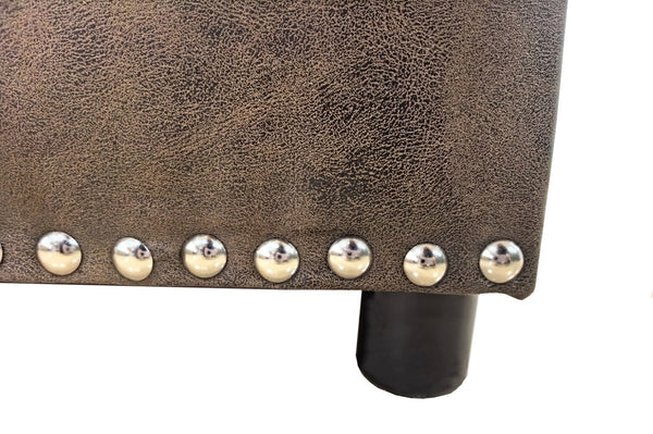 English Elm Tufted Linen Square Ottoman with Lift Top Storage Nailhead Trim Living Room B2748P488877