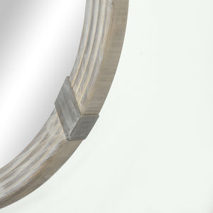 English Elm HOMCOM LED Illuminated Bathroom Mirror 32"x24" Tempered Glass IP44 Waterproof Dimmable Touch Memory Natural Wood W2225P217282