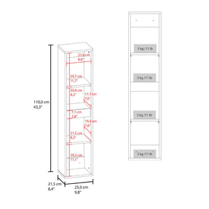 English Elm Nettleton Two Door Wall Cabinet White Finish Vertical Storage for Living Rooms B092P390613
