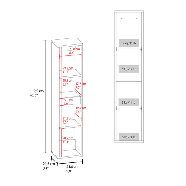 English Elm Nettleton Two Door Wall Cabinet White Finish Vertical Storage for Living Rooms B092P390613