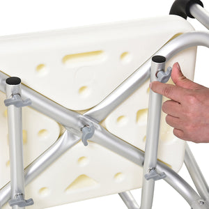 English Elm HOMCOM Adjustable Shower Chair with Removable Armrests, Lightweight Aluminum Bath Bench, Anti-Slip Seat W2225P173932