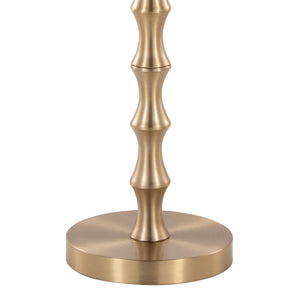 English Elm Bora Contemporary Metal Accent Table with Bamboo-Inspired Pedestal, Sleek Modern End Table, Indoor Use Only Gold B202P223400