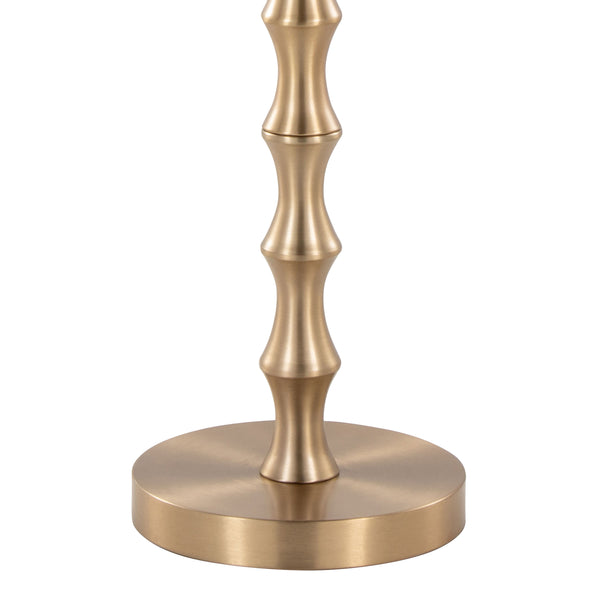 English Elm Bora Contemporary Metal Accent Table with Bamboo-Inspired Pedestal, Sleek Modern End Table, Indoor Use Only Gold B202P223400