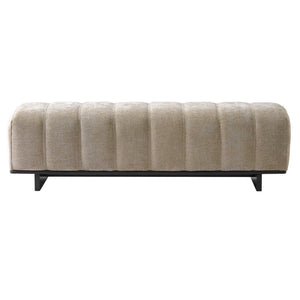 English Elm Indoor Channel Tufted Chenille Upholstered Bench Rubberwood Legs Entryway Dining N779P367309O