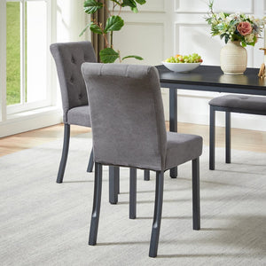 English Elm 5-piece Dining Set with Steel Frame Padded Chairs Benches for Kitchen or Room W1162P468417