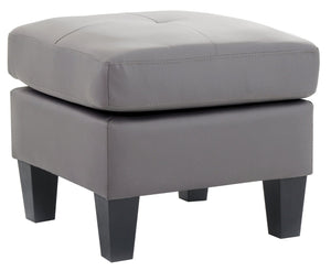 English Elm Casual Square Gray Upholstered Ottoman Compact Accent Seat for Modern Living Rooms B078108261