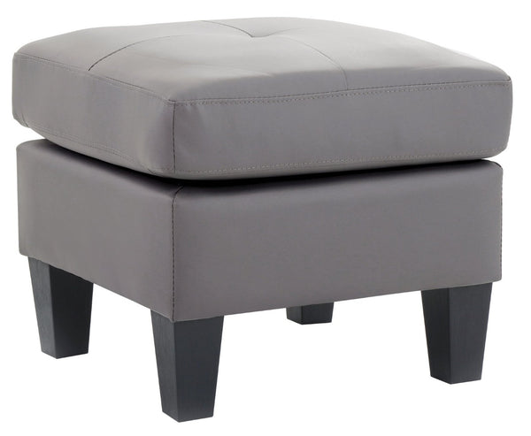 English Elm Casual Square Gray Upholstered Ottoman Compact Accent Seat for Modern Living Rooms B078108261