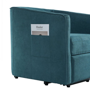 English Elm Power Lift Recliner Barrel Back Chenille Chair for Seniors with Footrest Pocket Blue N719P355911C
