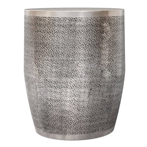 English Elm Johnsen Etched Web Pattern Accent Table 18" Round Iron Side Table Durable Powder-Coated Finish Antique Silver B136P361853