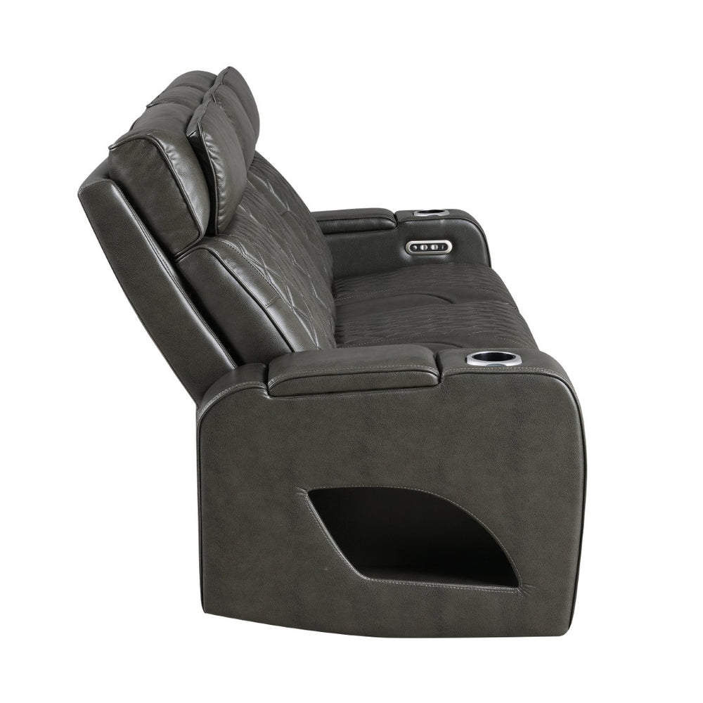 English Elm Taddeo Power Reclining Sofa with Led Lighting Usb Ports and Wireless Charging Pad B2726P435904