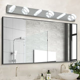 English Elm Led Modern Chrome 6-Light Vanity Lights Fixtures Over Mirror Bath Wall Lighting