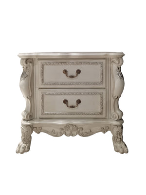 English Elm Bone White Elegant 2-Drawer Nightstand with Dovetail Drawers & Smooth Metal Glides — Durable Charm B062P215404