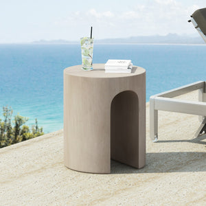 Christopher Knight Home® - Noble House - - Outdoor Mgo Round With U-Shape Side Table, Light Grey