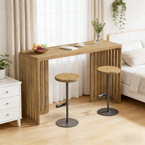 English Elm Wood Solid Fir Console Table Handcrafted Farmhouse Style for Entryway or Sofa T3971P447527