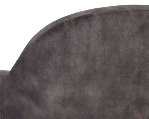 Sunpan Casey Swivel Lounge Chair - Elegant Modern Barrelback Design with Gold Stainless Steel Base Nono Shitake