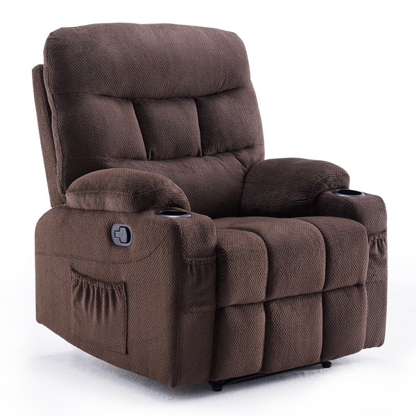 English Elm Oversized Recliner chair with ergonomic support, swivel rocker, quick 5-min assembly for adults comfort Chocolate T3623P408729