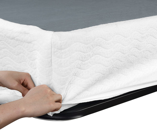 English Elm Twin Metal Mattress Foundation with Textured White Cover, 350lb Capacity, 38" x 74" x 8.5"H Support Frame B011P197734