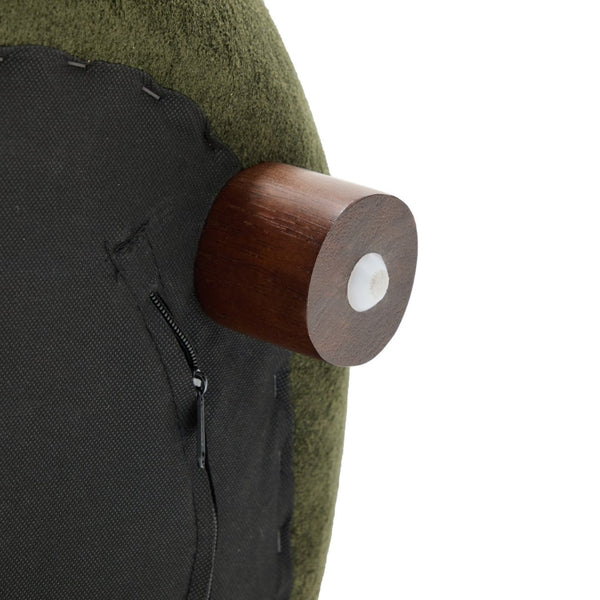 English Elm Modern Sculptural Velvet Accent Chair with Solid Wood Legs for Eclectic Living Spaces Olive Green,Walnut N776P420637G
