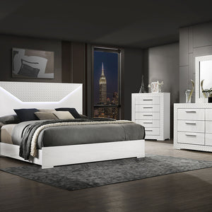 English Elm Pierce White High Gloss Nightstand with 2 Soft-Close Drawers Felt Lined Top Modern Bedside B062P378421