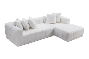 English Elm 107.9"cloud Modular Sectional with Deep Plush Seats Low Profile Lounge Sofa White W5515S00014