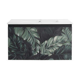 English Elm 30'' Floating Wall-Mounted Bathroom Vanity With Ceramic Sink & Soft-Close Doors For Modern Spaces P1 W999S00215-GIGA